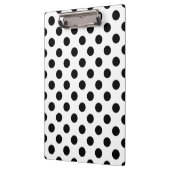 Schwarze Polka Punkte auf weiß Klemmbrett (Links)