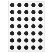 Schwarze Polka Punkte auf weiß Klemmbrett (Rückseite)