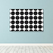 Schwarze Polka Punkte auf Weiß Leinwanddruck (Insitu (Holzboden))