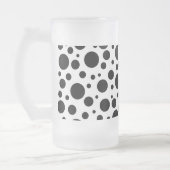Schwarze Polka Punkte auf Weiß | Mattglas Bierglas (Links)