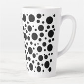Schwarze Polka Punkte auf Weiß | Milchtasse (Rechts)