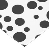 Schwarze Polka Punkte auf Weiß | Mittelgroßer Tischläufer (Ecke)