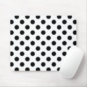 Schwarze Polka Punkte auf weiß Mousepad (Mit Mouse)