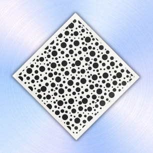 Schwarze Polka Punkte auf Weiß Serviette