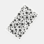 Schwarze Polka Punkte auf Weiß | Serviette (Ecke)