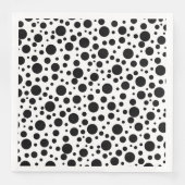 Schwarze Polka Punkte auf Weiß | Serviette (Vorderseite)