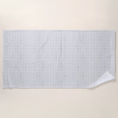 Schwarze Polka Punkte auf Weiß Strandtuch (Vorderseite)