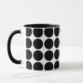 Schwarze Polka Punkte auf Weiß Tasse (Links)