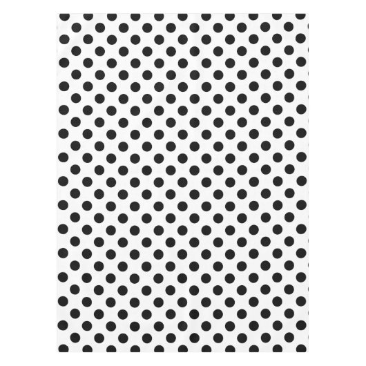 Schwarze Polka Punkte auf weiß Tischdecke (Vorderseite)