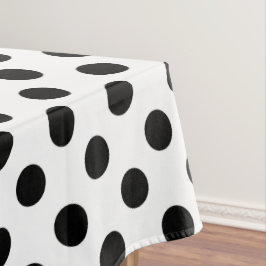 Schwarze Polka Punkte auf weiß Tischdecke