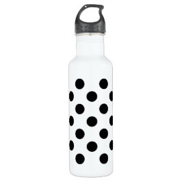 Schwarze Polka Punkte auf weiß Trinkflasche
