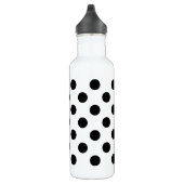 Schwarze Polka Punkte auf weiß Trinkflasche (Rechts)