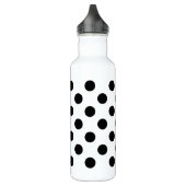Schwarze Polka Punkte auf weiß Trinkflasche (Links)