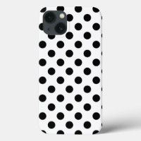 Schwarze Polka Punkte auf weißem Fall Case-Mate iP