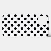 Schwarze Polka Punkte auf weißem Fall Case-Mate iP iPhone Hülle (Rückseite (Horizontal))