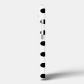 Schwarze Polka Punkte auf weißem Fall Case-Mate iP iPhone Hülle (Rückseite / Links)