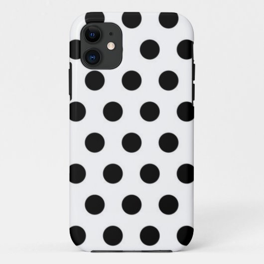 Schwarze Polka Punkte auf weißem Hintergrund Case-Mate iPhone Hülle (Rückseite)
