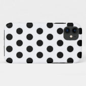 Schwarze Polka Punkte auf weißem Hintergrund Case-Mate iPhone Hülle (Rückseite (Horizontal))