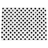 Schwarze Polka Punkte auf weißem Hintergrund Große Geschenktüte (Vorderseite)