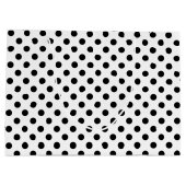 Schwarze Polka Punkte auf weißem Hintergrund Große Geschenktüte (Rückseite)