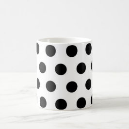 Schwarze Polka Punkte auf weißem Hintergrund Kaffeetasse