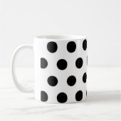 Schwarze Polka Punkte auf weißem Hintergrund Kaffeetasse (Links)