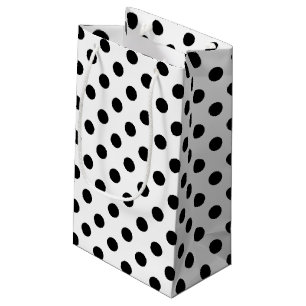Schwarze Polka Punkte auf weißem Hintergrund Kleine Geschenktüte