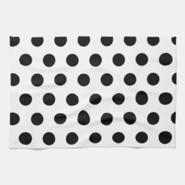 Schwarze Polka Punkte auf weißem Hintergrund Küchentuch