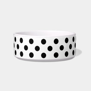 Schwarze Polka Punkte auf weißem Hintergrund Napf