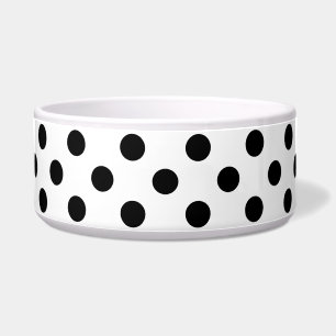 Schwarze Polka Punkte auf weißem Hintergrund Napf