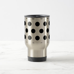 Schwarze Polka Punkte auf weißem Hintergrund Reisebecher