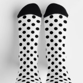 Schwarze Polka Punkte auf weißem Hintergrund Socken (Oben)