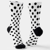 Schwarze Polka Punkte auf weißem Hintergrund Socken (Gewinkelt)