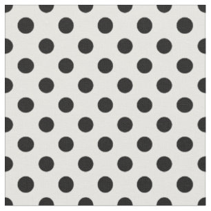 Schwarze Polka Punkte auf weißem Hintergrund Stoff