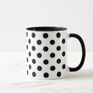 Schwarze Polka-Punkte auf weißem Hintergrund Tasse