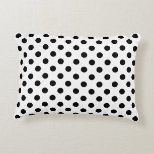 Schwarze Polka Punkte auf weißem Hintergrund Zierkissen