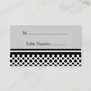 Schwarze Polka-Punkte benutzerdefinierte Tischkart Platzkarte