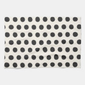 Schwarze Polka-Punkte Geschirrtuch (Horizontal)