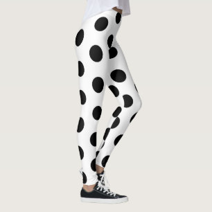 Schwarze Polka Punkte Mädchenhaft Trendige Modisch Leggings