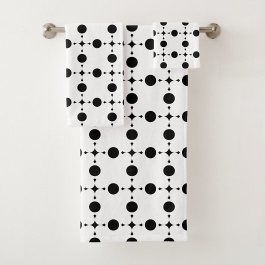 Schwarze Polka-Punkte, Polka-Dot-Muster, Punkte, g Badhandtuch Set (Insitu)