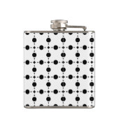 Schwarze Polka-Punkte, Polka-Dot-Muster, Punkte, g Flachmann (Rückseite)