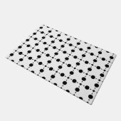 Schwarze Polka-Punkte, Polka-Dot-Muster, Punkte, g Fußmatte (Schrägansicht)