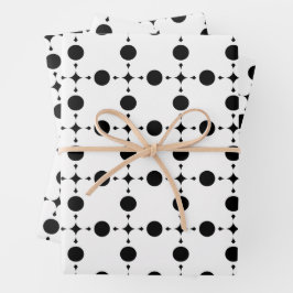 Schwarze Polka-Punkte, Polka-Dot-Muster, Punkte, g Geschenkpapier Set