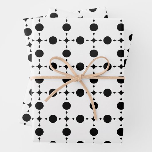 Schwarze Polka-Punkte, Polka-Dot-Muster, Punkte, g Geschenkpapier Set (Beispiel)
