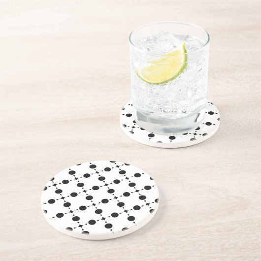 Schwarze Polka-Punkte, Polka-Dot-Muster, Punkte, g Getränkeuntersetzer (Seite)
