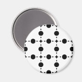 Schwarze Polka-Punkte, Polka-Dot-Muster, Punkte, g Magnet (Vorderseite/Rückseite)