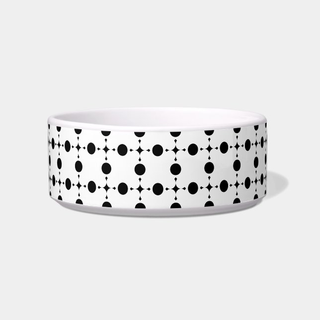 Schwarze Polka-Punkte, Polka-Dot-Muster, Punkte, g Napf (Vorderseite)