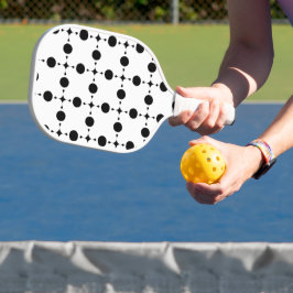 Schwarze Polka-Punkte, Polka-Dot-Muster, Punkte, g Pickleball Schläger