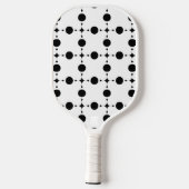 Schwarze Polka-Punkte, Polka-Dot-Muster, Punkte, g Pickleball Schläger (Rückseite)