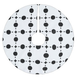 Schwarze Polka-Punkte, Polka-Dot-Muster, Punkte, g Polyester Weihnachtsbaumdecke